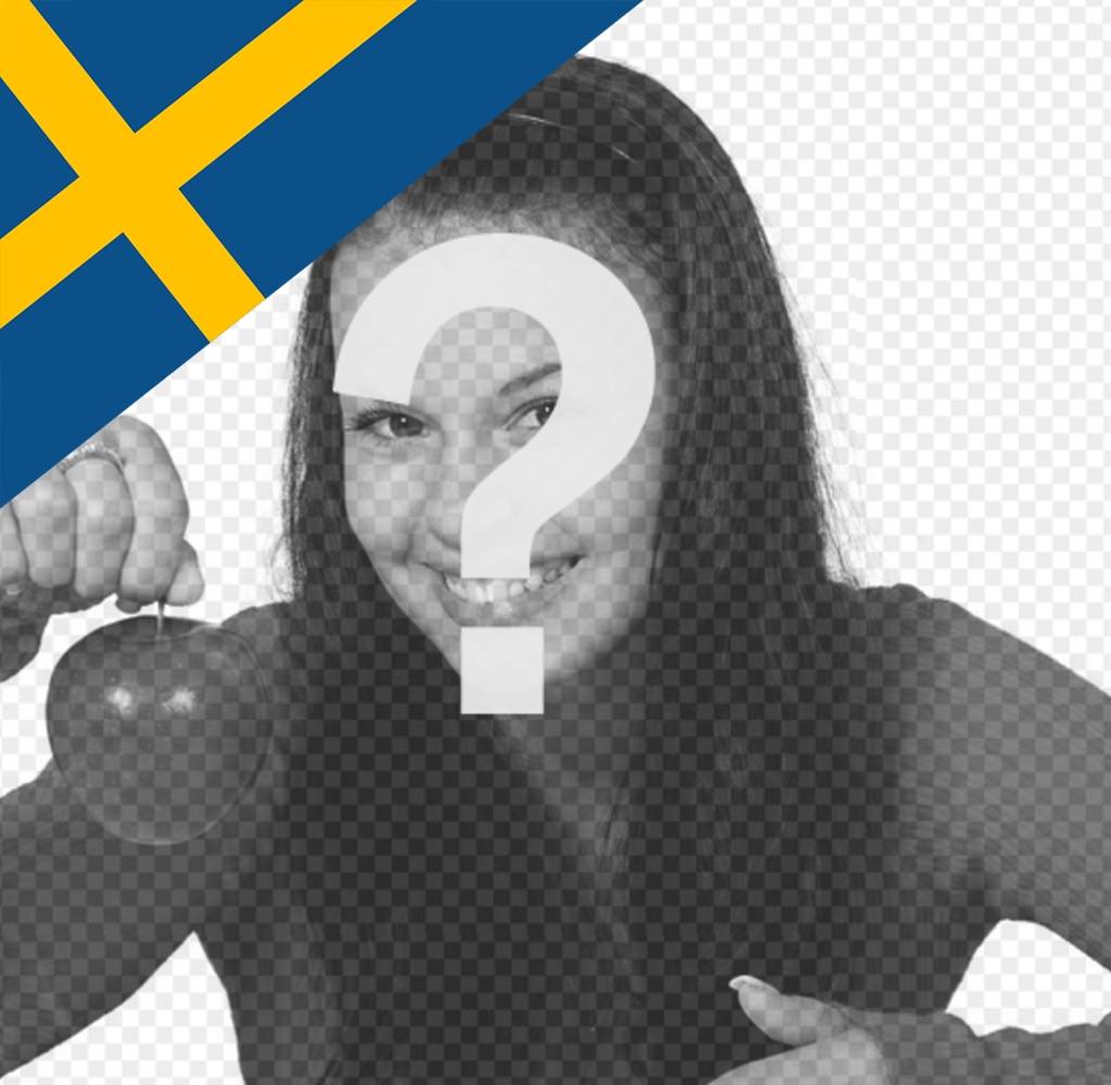 Foto-Effekt unter der Flagge von Schweden in der Ecke des Fotos zu setzen ..