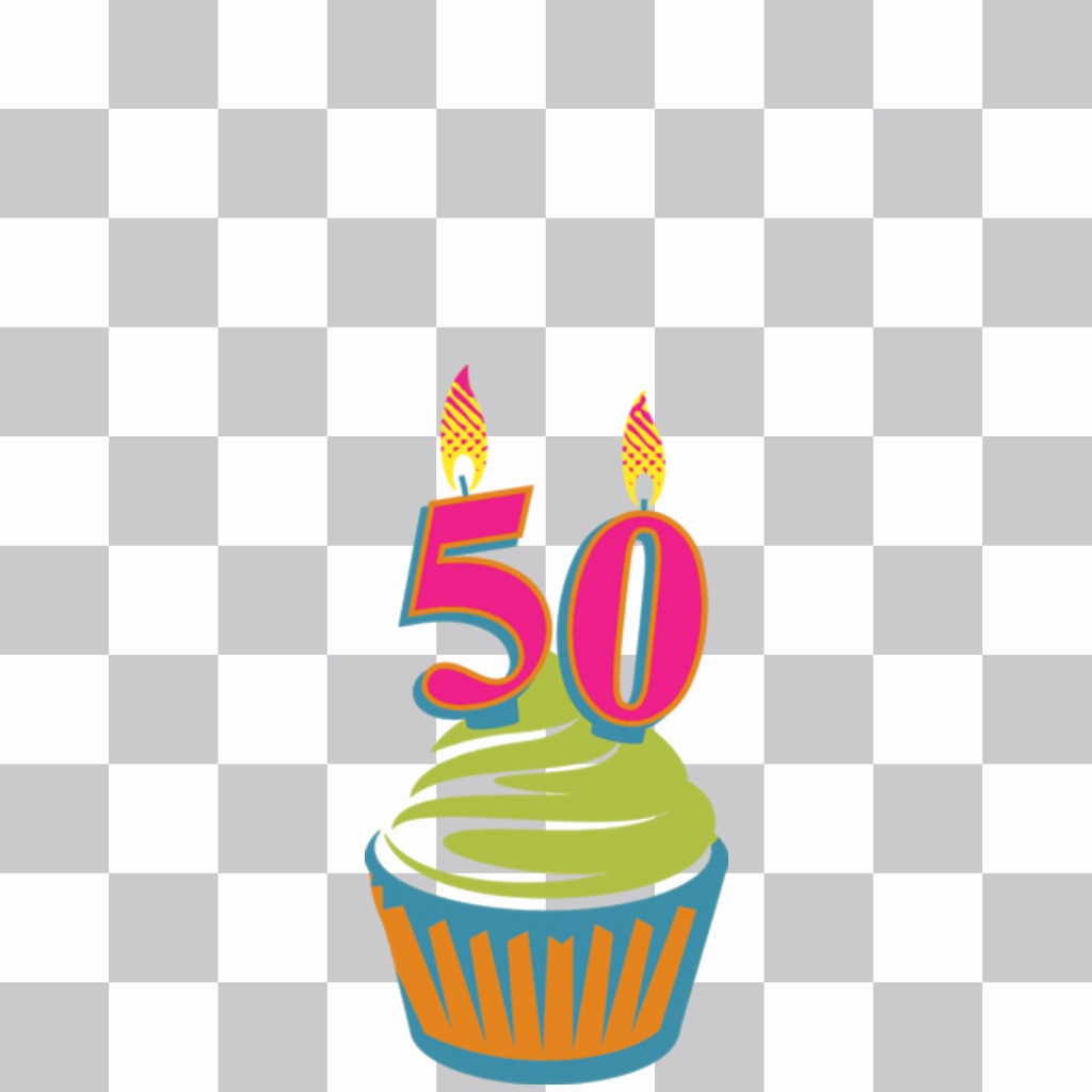 Photoeffekt 50 Jahre zu feiern einen kleinen Kuchen auf Ihrem Foto-..