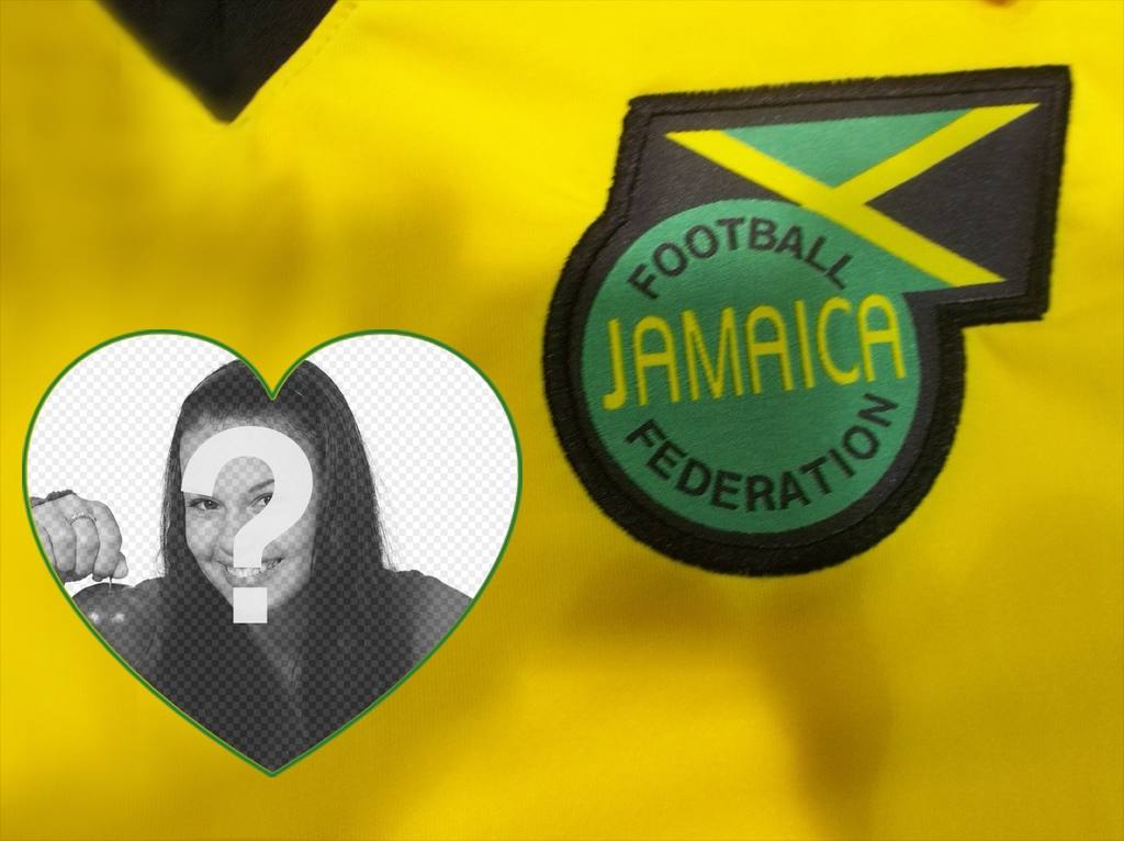 Fotoeffekt mit dem Fußballhemd und Schild von Jamaika ..