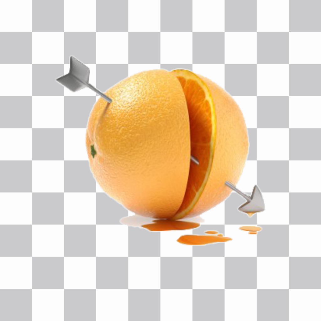 Foto-Effekt eine Orange mit einem Pfeil der Liebe auf Ihre Fotos ..