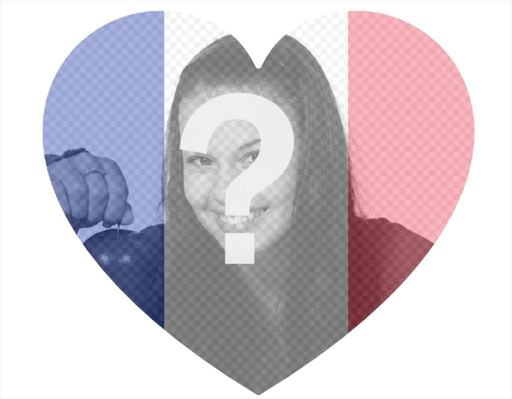 Frankreich Herz-förmige Flagge auf Ihr Foto als Filter ..