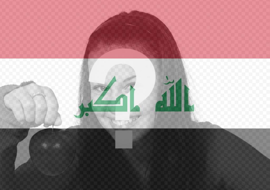 Gratis-Filter für Ihr Foto mit der Flagge des Irak ..
