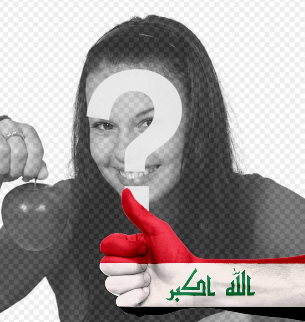 Foto-Effekt in Ihren Fotos eine Hand mit der Flagge des Irak ..