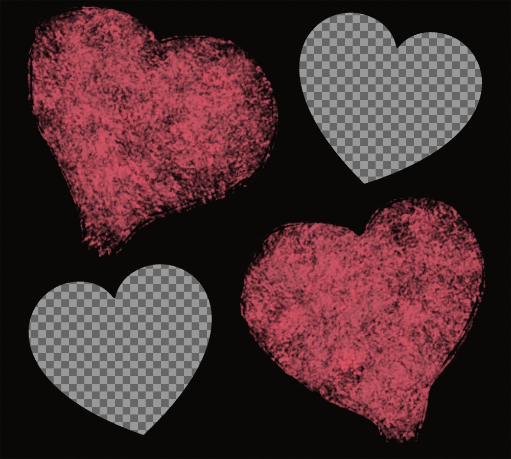 Foto-Effekt mit zwei Herzen gefärbt, wo Sie zwei Bilder hochladen ..