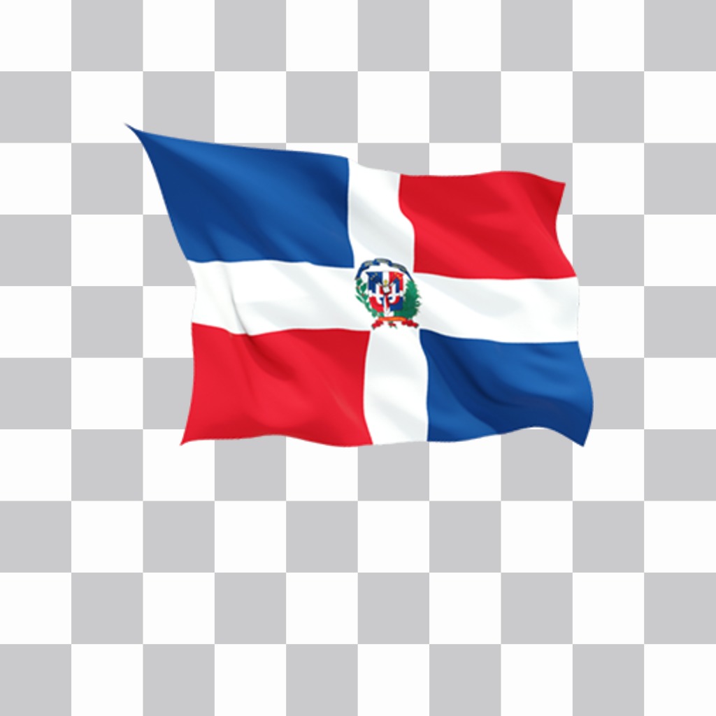 Wehende Flagge der Dominikanischen Republik in Ihre Fotos als Aufkleber zu fügen Sie Ihr Foto mit dieser Fotomontage ..