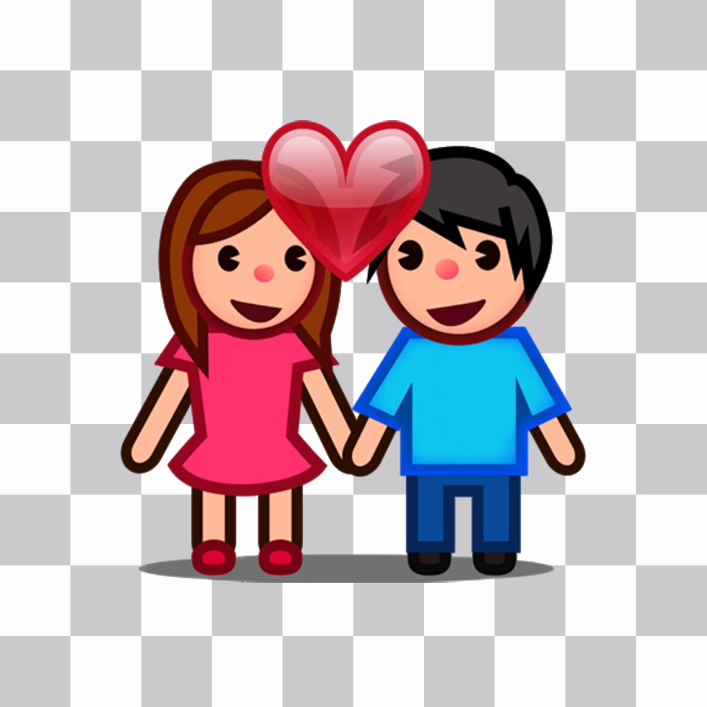 Emoji Paar und ein Herz, das Sie in Ihren Fotos hinzufügen können ..