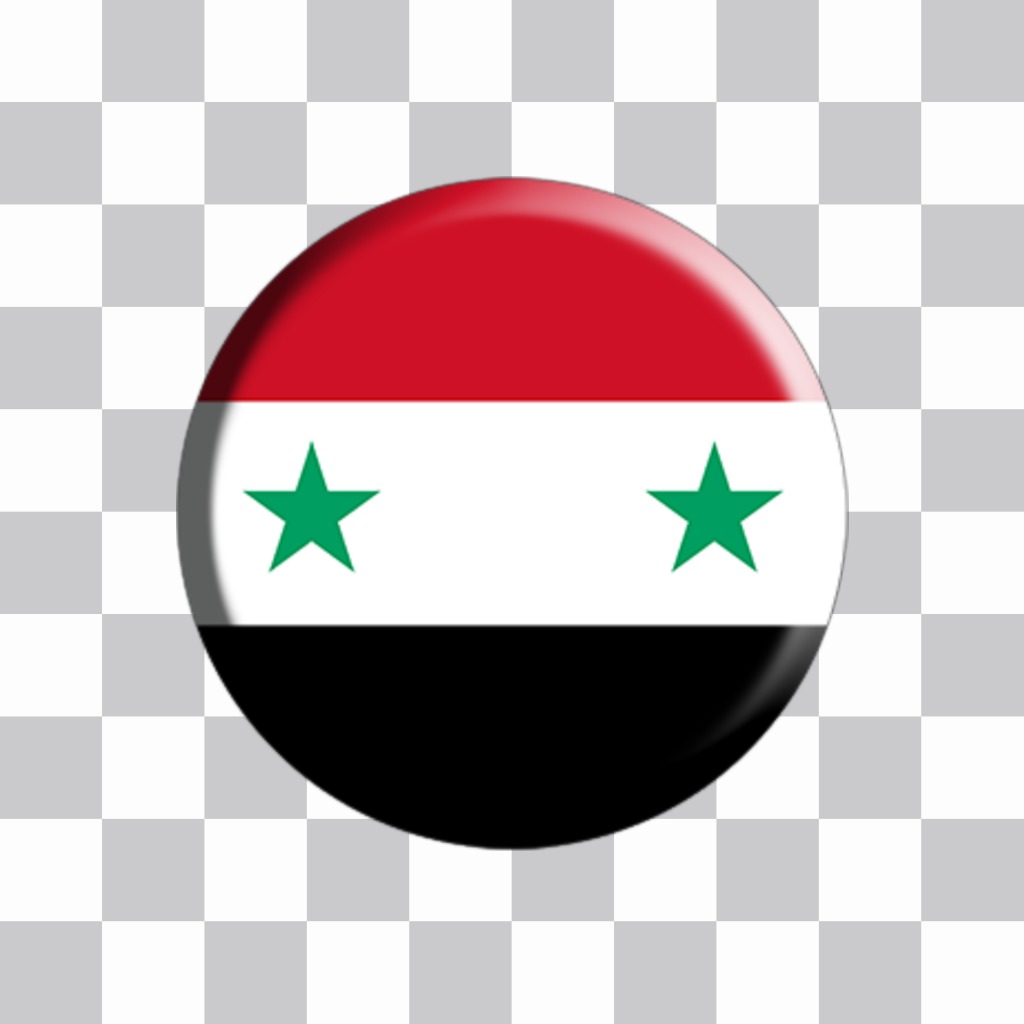 Button mit der Flagge von Syrien auf den Fotos zu bleiben kostenlos ..