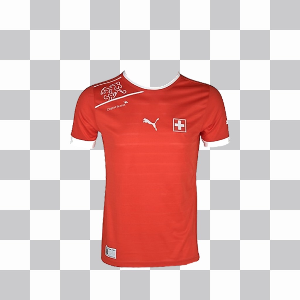 Offizielles Hemd der Fußballmannschaft der Schweiz in Ihren Fotos ..