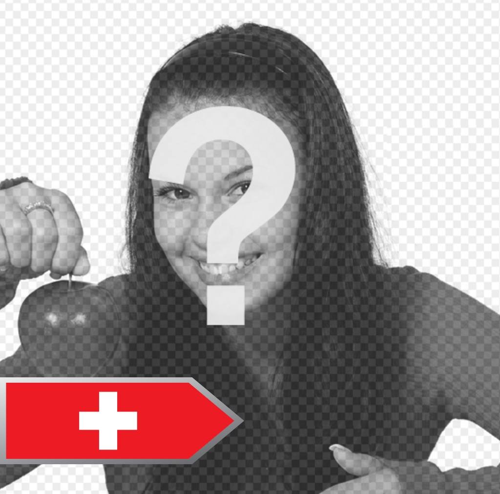 Fügen Sie einen Pfeil mit der Flagge der Schweiz in Ihren Fotos kostenlos ..