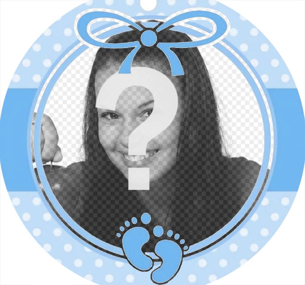Circular blauen Rahmen perfekt, um ein Foto von einem Baby hinzu ..