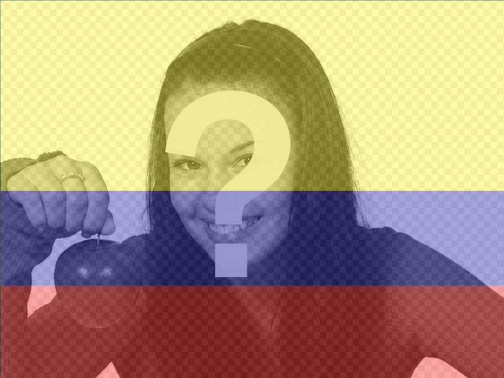 Fotofilter mit dem Bild der Flagge von Kolumbien und Ihrem Foto.   ..
