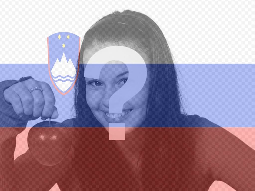 Setzen Sie Ihr Bild mit der Flagge von Slowenien mit dieser Fotomontage..