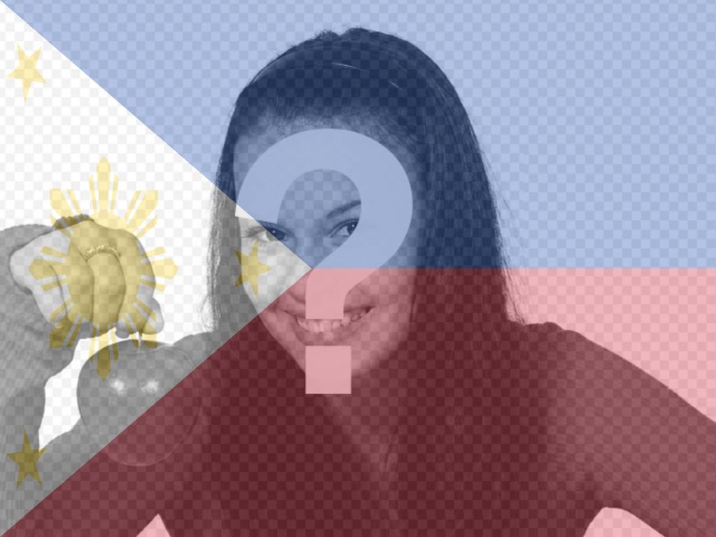 Foto Montage der philippinischen Flagge zusammen mit einem Foto, das Sie..