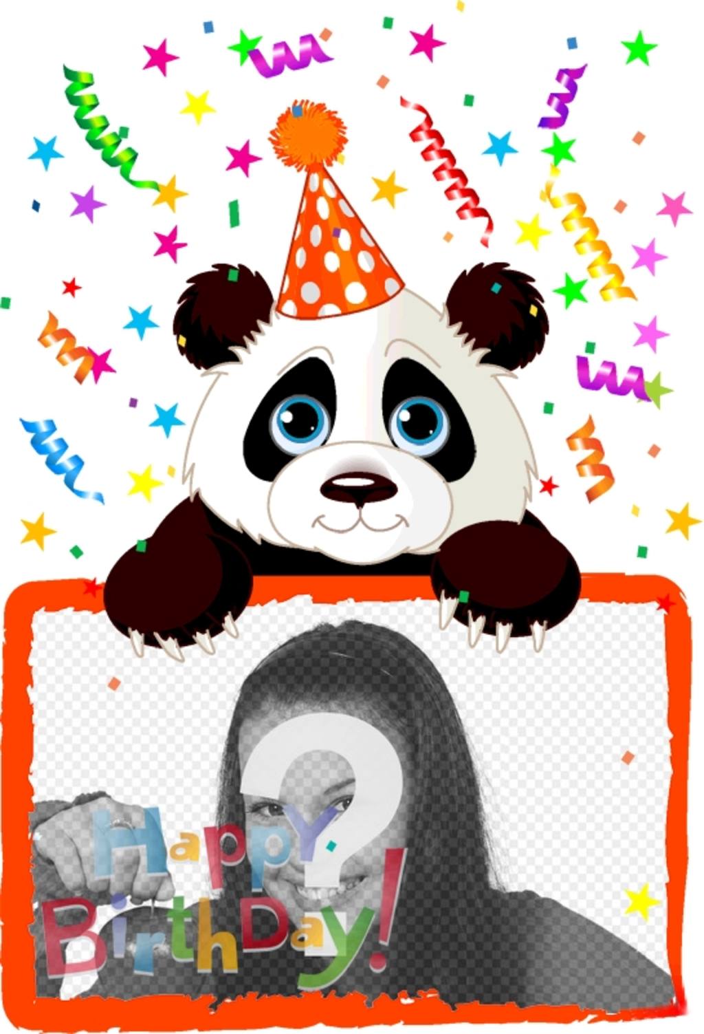 Geburtstagsgrußkarte mit einem Panda ..
