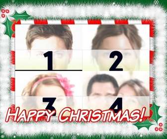 weihnachtskarte mit ihrem lieblings-fotos 4 liest happy christmas machen