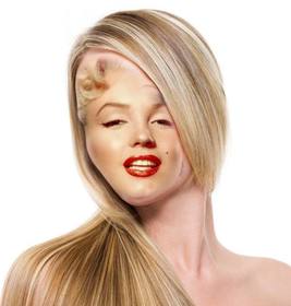 Fotomontage gerade gestreift bekommen blonde Haare, ohne in den Salon und kostenlos.