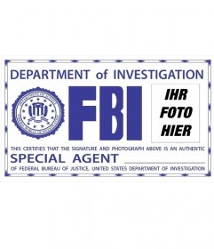 FBI Ausweis mit Bild und beidseitig bedruckt - Spaßausweis, 10,00 €