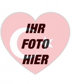Fotoeffekt eines Herzens mit der Flagge der Türkei 