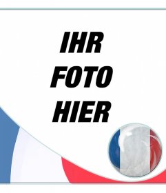 Montage mit Flagge von Frankreich das Profil in sozialen Netzwerken setzen