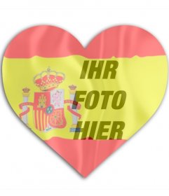 Foto Wirkung der Flagge Spaniens in Herzform für Profilbild, auf dem Sie Ihr Foto