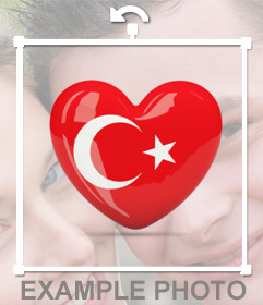 Aufkleber eines Herzens mit der Flagge der Türkei für Ihre Fotos 