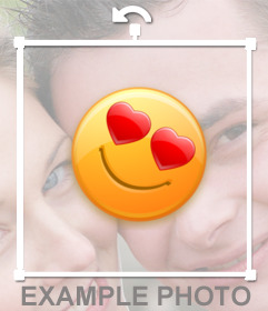 Emoji in der Liebe mit Herzen in den Augen auf Ihren Fotos 