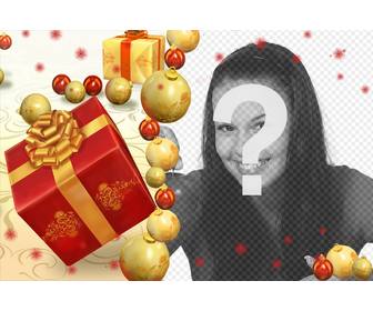 online-weihnachtskarte mit geschenken ihr bild hinzufugen