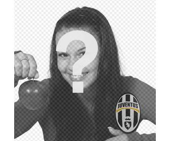 fotomontage auf den schild juventus in ihr foto legen