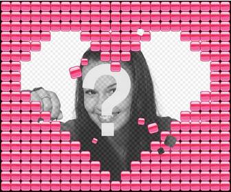 legen sie ihr foto in einem herz aus vielen blocken aus rosa gemacht