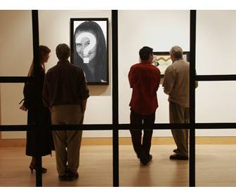 fotomontage um das foto in ein modernes museum setzen