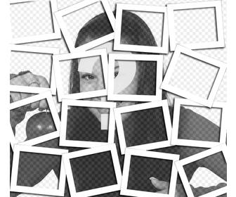 in die collage-effekt mit polaroid-rahmen um ihre fotos