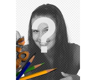 fotorahmen mit buntstiften besondere fotos von kindern und studenten