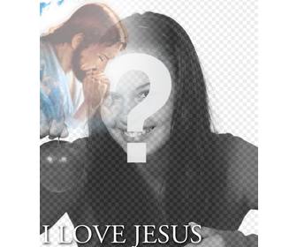 setzen sie ihr bild in den text i love jesus ​​mit ihrem foto in einer ecke
