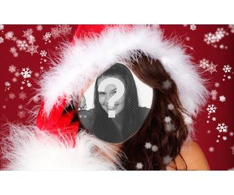 fotomontage assistentin von santa claus mit ihrem foto online zu verdienen