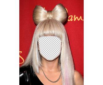 dress up wie lady gaga mit ihrem blonden haar mit diesem fotomontage