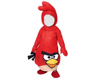 erstellen sie einen spaß fotomontage eines angry bird-kostum ein gesicht