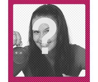 rahmen fur die foto-retusche hinzufugen eines frame-stil fluoreszierenden rosa mit schwarzen tupfen mit diesem kostenlosen rahmen