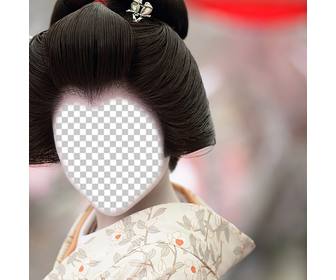 fotomontage der japanischen geisha gesicht online hinzufugen
