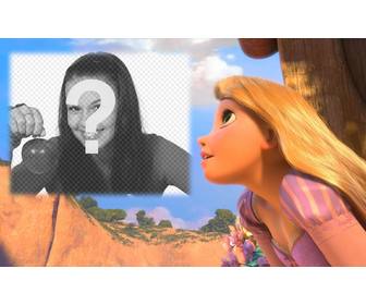 fotomontage mit prinzessin rapunzel disney