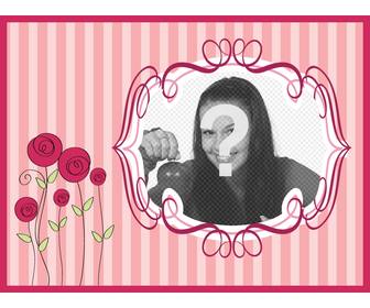 muttertag postkarte mit rosa hintergrund mit blumen auf ihrem foto und text setzen um ihr zu gratulieren