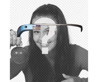 fotomontage wie sie uber ein google-glass-brille aufsetzen