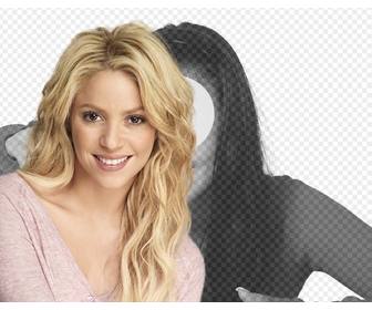 fotomontage mit shakira blondine mit langen gewellten haaren ihr foto und text zu setzen