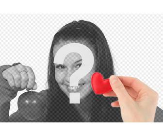 romantische collage mit einer hand bietet ein herz aus roten stoff um ihr foto setzen