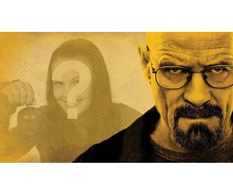 erstellen sie eine fotomontage mit dem protagonisten der serie breaking bad walter white