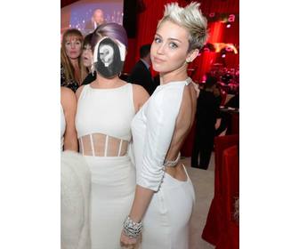 fotomontage zur nachsten miley cyrus in oscars partei blondine im weißen kleid sein