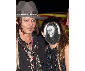 fotomontage mit johnny depp um ein bild mit ihm zu bekommen und schreiben einen text uber ihn online