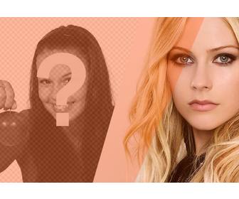 erstellen sie eine collage mit avril lavigne und ein bild von ihnen mit dekorativen orange filter zu bearbeiten