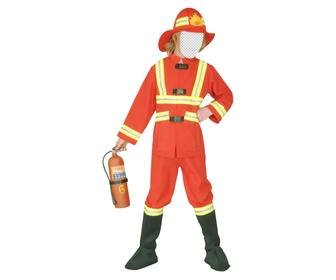 fotomontage von feuerwehrmann kinder zu verschleiern online auf ihre kinder die typischen roten feuer anzug mit hut und in einem feuerloscher setzen