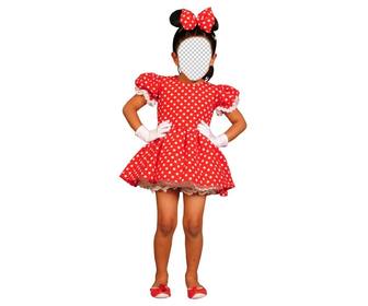 fotomontage von minnie mouse kostum ein gesicht