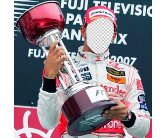 fotomontage zu setzen ein gesicht auf dem f1-champion lewis hamilton ihren korper von f1 pilot andern